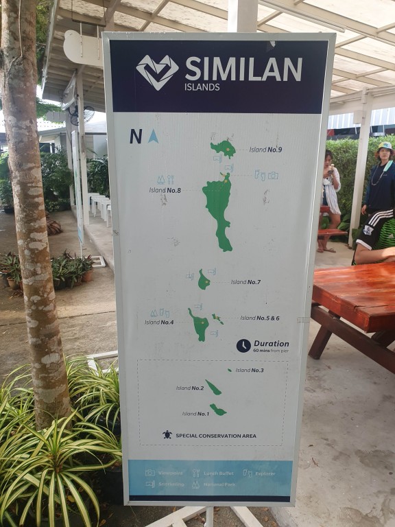 แผนที่เกาะสิมิลัน มีจำนวน 9 เกาะ